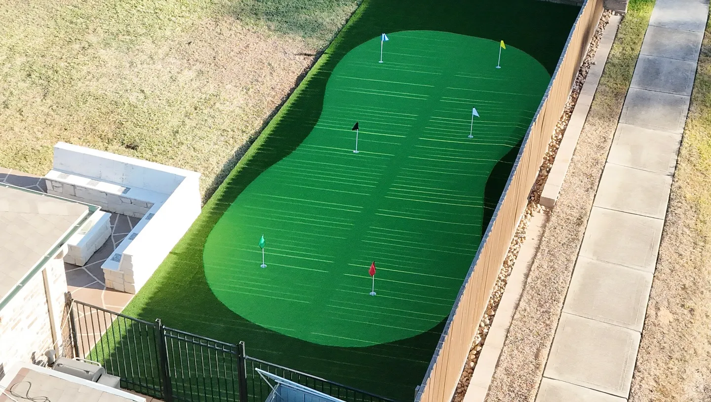 Houston-area turf project with hardscape integration